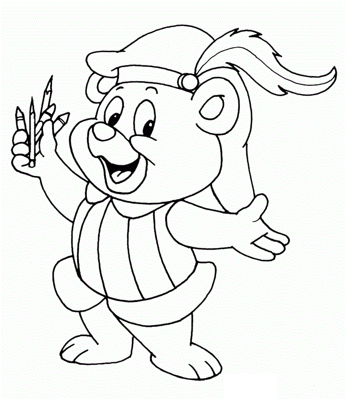 Kabi coloring page with crayons